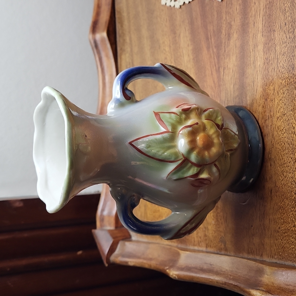 Vintage Lusterware Porcelain Bud Vase Made in Brazil